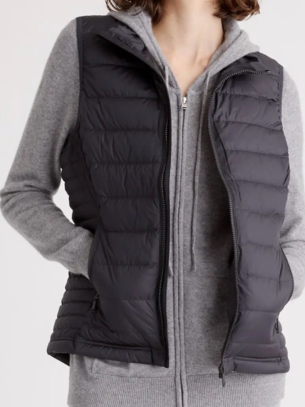 Quince Black Lightweight Quilted Puffer Vest